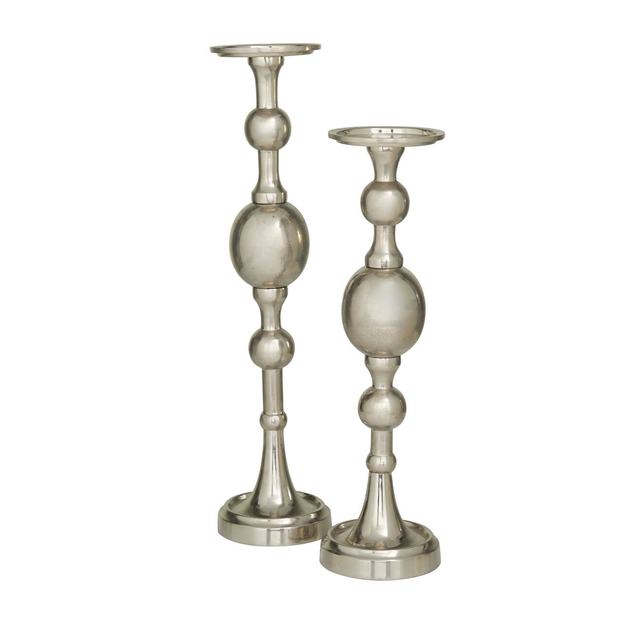 The Novogratz Silver Glam Candle Holder Set